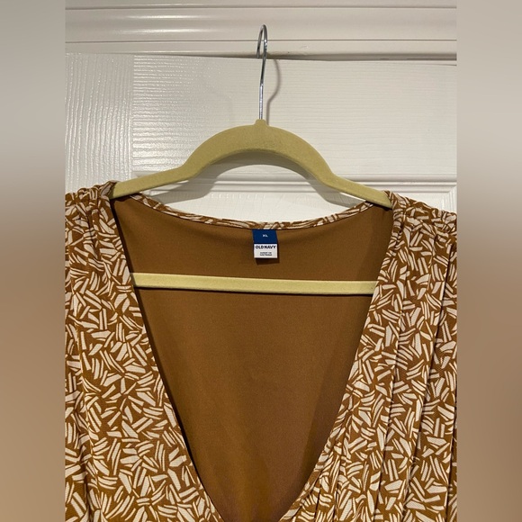 NWT Old Navy Size XL Tan Waist-Defined Sleeveless Tie-Shoulder Mesh Mini Dress - Picture 3 of 15